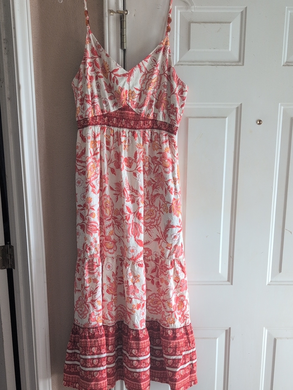 Rachel Zoe Cream and Coral Floral Maxi Dress - Picture 2 of 3